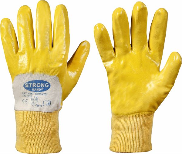 Radne rukavice TORONTO STRONGHAND® žute Nitril dvostruko premazane vel. 10 144pari/karton, Z55310