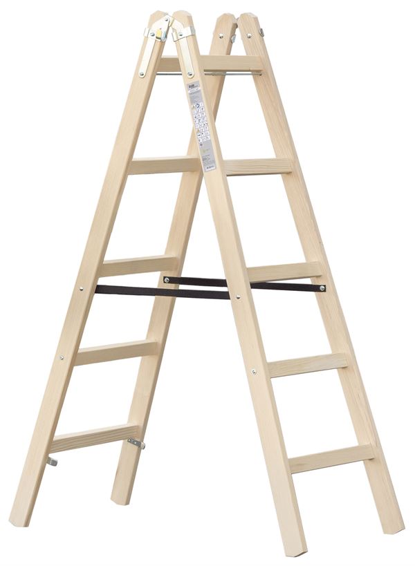 Drvene merdevine 5 stepenika, 1,62x0,48x0,13m, Z5X