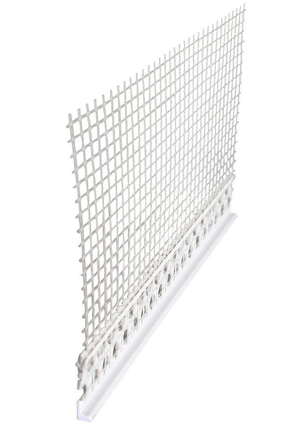 Završni profil WDVS, PVC s mrežicom 2,5m/štanga, 5mm debljina maltera, 25štg/kart, 109kart/pal, Z6410305001