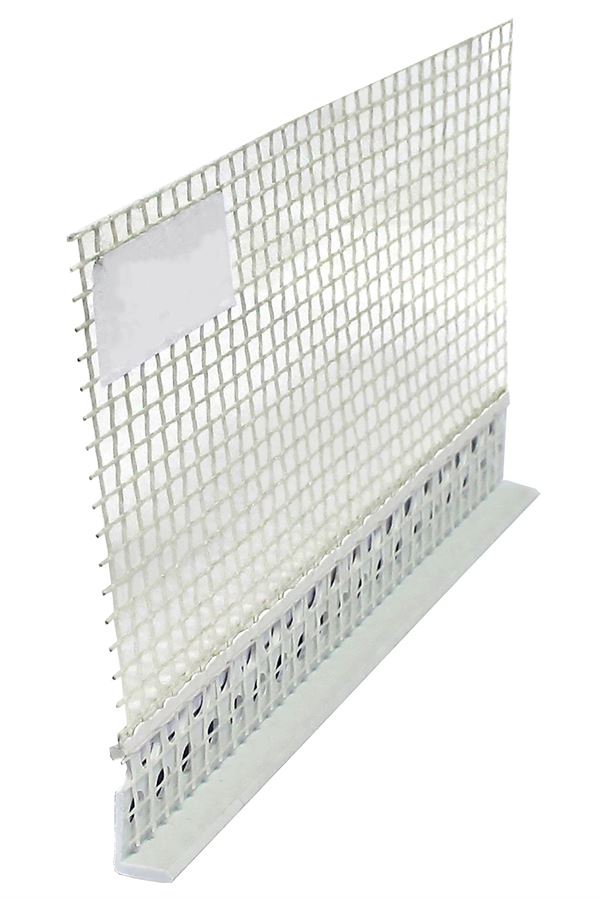 Putzabschlussprofil WDVS, PVC mit Gewebe 2,5lfm/Sta 10mm Putzstärke 25Sta/Kart 109Kart/Pal, Z6411250