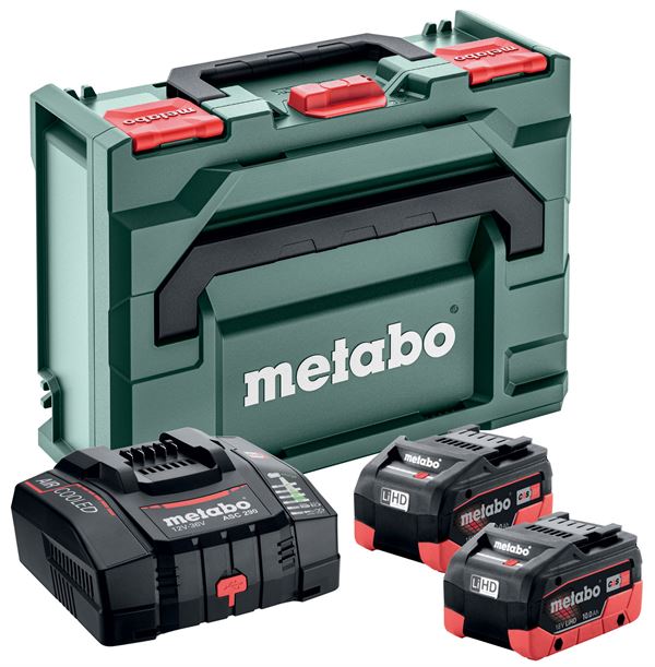 =80= Akku-Basis-Set METABO 2x18V 10,0Ah LiHD CAS Akkus, Schnellladegerät, im Koffer, Z685304000