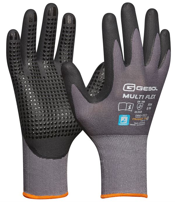 Radne rukavice za montažu MULTI FLEX, sivo/crne, EN388+407, vel. 8, 12pari/pak, 72pari/karton, Z709276