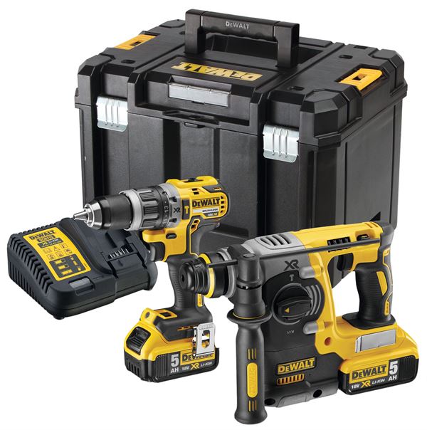 =81= Akku-Schlagbohrschrauber-Kombihammer-Set DEWALT® DCK207P2T 18V 5,0Ah Li-Ion, 2 Akkus, ZDCK207P2T-QW