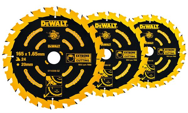 Sägeblatt-Set EXTREME DEWALT®, 3Stk DT10304 190x30mm Z24, für Kreissäge DWE575K, ZDT10399-QZ