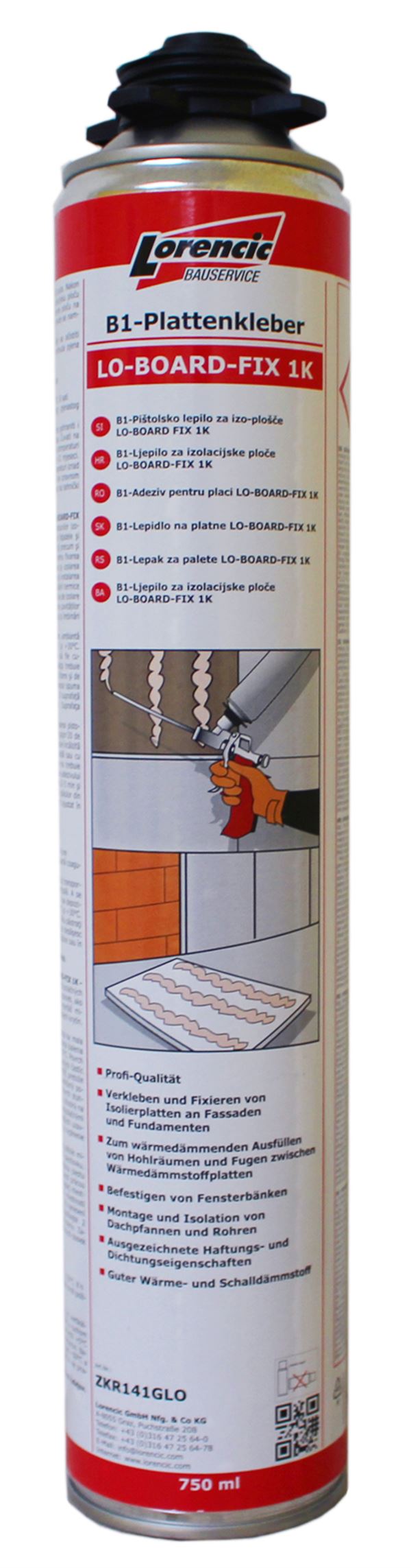 =§= Lepak za izolacione ploče B1 LO-BOARD-FIX 1K 750ml 12kom/kart 64kart/pal, ZKR1411GLO