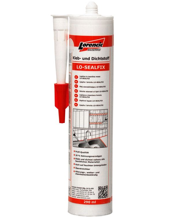 Lepljiva zaptivna masa LO-SEALFIX,#bela290ml 12Stk/Kart 120Kart/Pal, ZKR186LO